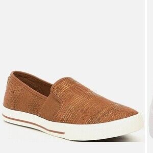 Lauren by Ralph Lauren Jinny Womens Woven Slip-On Sneaker. Tan Cushionin 8.5B